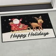 thumbnail image 5 of Natco Happy Holidays Christmas Rug, Nylon, Santa Sleigh Reindeer Print, 20 x 30 inches, Multicolor, 5 of 7