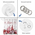 thumbnail image 3 of Valentines Day Gnomes Shower Curtain Set - Small 36" x 72" Washable Bathtub Curtain with 12 Hooks, Pink Red Love Heart Eucalyptus Waterproof Fabric Stall Shower Curtains for Bathroom/Bathtub Décor, 3 of 6