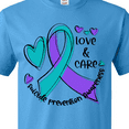 thumbnail image 4 of Inktastic Love and Care Suicide Prevention Awareness Ribbon and Hearts T-Shirt, 4 of 5