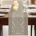 thumbnail image 3 of Table Runners 108 Inches Long Dress Scarves, Japanese Farmhouse Coffee/Dining/Kitchen Table Runner for Living Room, Grey Simple Traditional Flowers Leaves Pattern 13x108 Inch, 3 of 9