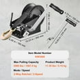 thumbnail image 2 of Hand Winch Boat Trailer Winch Heavy Duty Rope Crank Polyester Strap & Two-Way Ratchet Manual Operated Hand Crank Winch, 2 of 7
