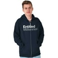 thumbnail image 5 of Entitled Millennial Funny Sarcastic Zip Up Hoodie Men's Women's Brisco Brands M, 5 of 6
