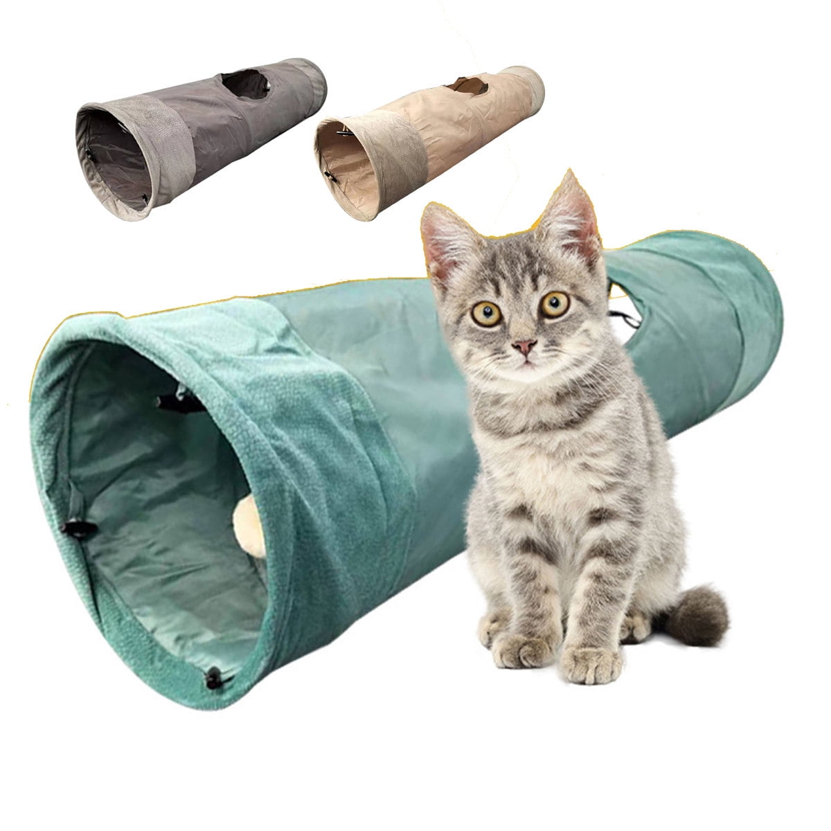 Pet Enjoy Cat Tunnels for Indoor Cat Pet Cat Tunnel Tube Cat Toys Collapsible Cat Play Tent Interactive Toy Maze Cat House Bed with Ball for Cat