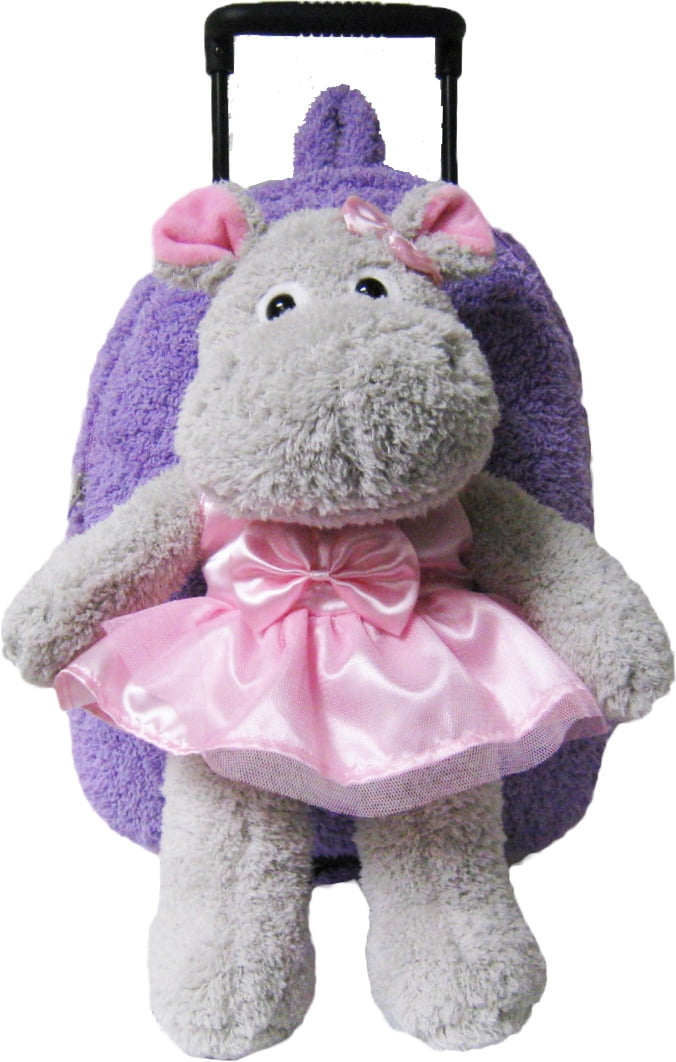 2in1 Kids Plush Rolling Suitcase/Backpack with Stuffed Animal