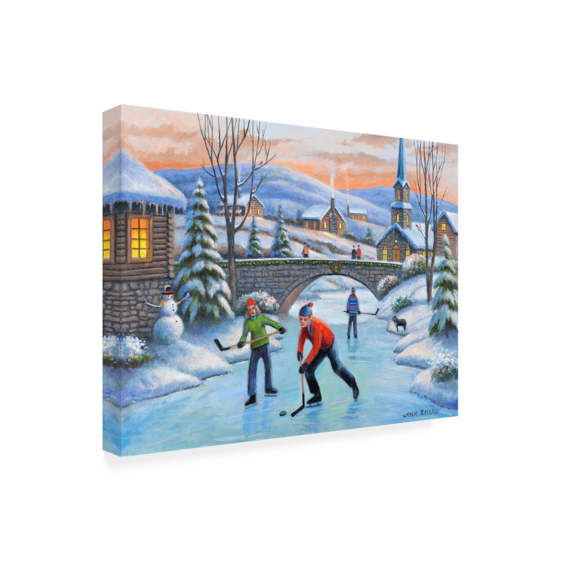 Canvas Wall Art - John Zaccheo 'Going for the Goal' Wall Art for Living Room, Bedroom, or Office Décor by Trademark Fine Art - 19 x 14 Inches
