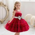thumbnail image 3 of FRSASU Girls Princess Dress Appliques Lace Tulle Sleeveless Birthday Party Gift formal Camisole Ball Gown 0-5 Years Red-F, 3 of 6