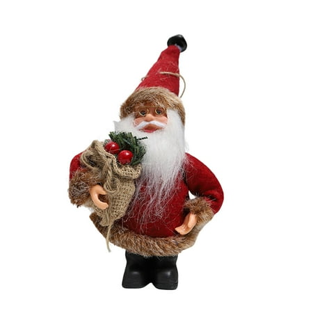 

Visland Christmas Doll Lanyard Design Holding Gift Wear Glasses Cute Standing Santa Claus Doll Pendant Home Decoration
