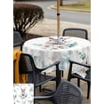 thumbnail image 4 of Easter Bunny Outdoor Tablecloth - 54x54 Inch Square Dining Table Cover, Green Eucalyptus Leaves Spring Flowers Country Waterproof Outdoor Table Cloth with Umbrella Hole & Zipper for Picnic/Patio, 4 of 7