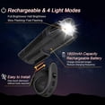 thumbnail image 3 of Juego de luces delanteras y traseras para bicicleta de 380 lúmenes, luz delantera y trasera, luz de bicicleta recargable por USB, impermeable, linterna de seguridad LED, accesorios para bicicleta, ade, 3 of 5