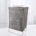 thumbnail image 4 of Large Capacity Foldable Laundry Basket, Waterproof Multifunctional X Frame Hamper with Bag, Made of Cotton Linen, Iron, 4 of 8