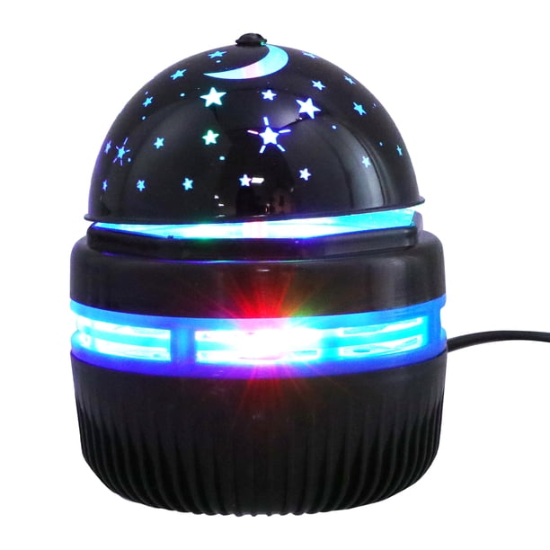 BRIGHTFUFU 1 Conjunto de lámpara de proyección de cielo estrellado Coloridas lámparas de proyección USB para el automóvil negro