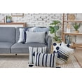 thumbnail image 3 of Joey Striped Indigo Blue Cotton Accent Pillow, 14" x 22", 3 of 5