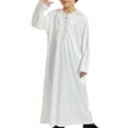 thumbnail image 2 of Chbgutlmr Boys Clothes Crewneck Long Gown Kids Quarter Zipper Solid Color Long Sleeve Pullover with Pockets, 2 of 8