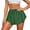 Army Green, variant on Inleife Fashion Women Casual Shorts Casual Solid Color Pleats Pocket Beach Shorts Beach Swim Trunks