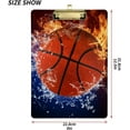 thumbnail image 3 of FMSHPON Basketball Clipboard Hardboard Wood Nursing Clip Board and Pull for Standard A4 Letter 13x9 inches, 3 of 7