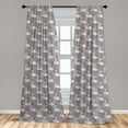 thumbnail image 5 of Ambesonne Flamingo Curtains, Tree Leaves Wildlife, Pair of 28"x95", Grey Rose Pink, 5 of 5
