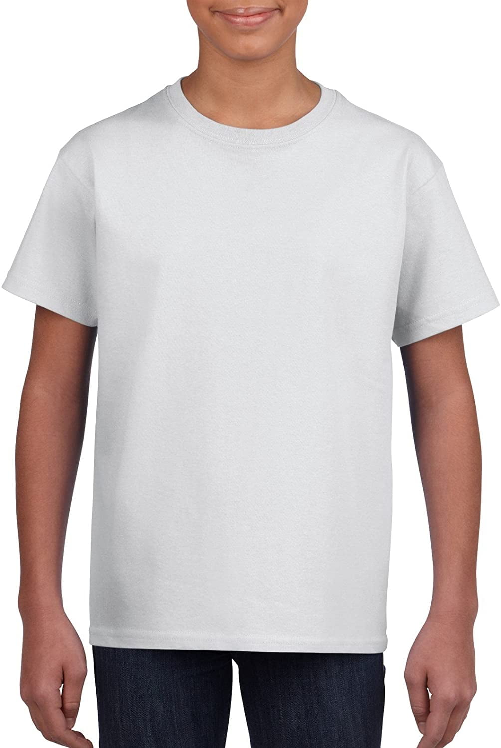Gildan Kids' Big Ultra Cotton Youth T-Shirt, 2-Pack, White, X-Large ...