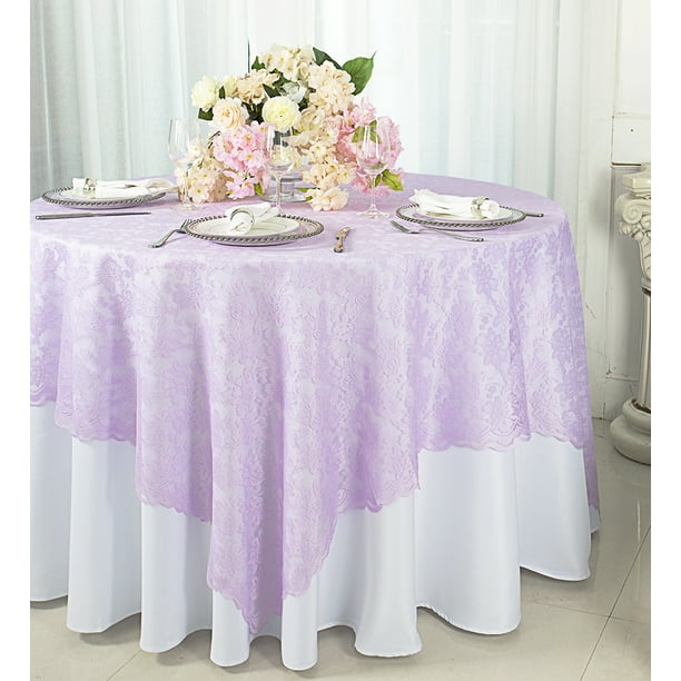 Wedding Linens Inc. 72 in x 72 in Lace Table Overlays, Lace Tablecloths