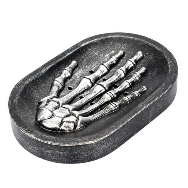 Soporte de jabón Baoblaze de resina para Baño negro 13.3x8.5x1.8cm