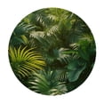 thumbnail image 4 of PIKWEEK Outdoor Picnic Camping and Indoor Kitchen Dining Party Round Tablecloth Palm Leaves with Lush Branches and Leaves White, 4 of 8