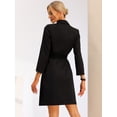 thumbnail image 4 of Vestido Elegante de Oficina Allegra K con Doble Botonadura y Cinturón Negro S, 4 of 6