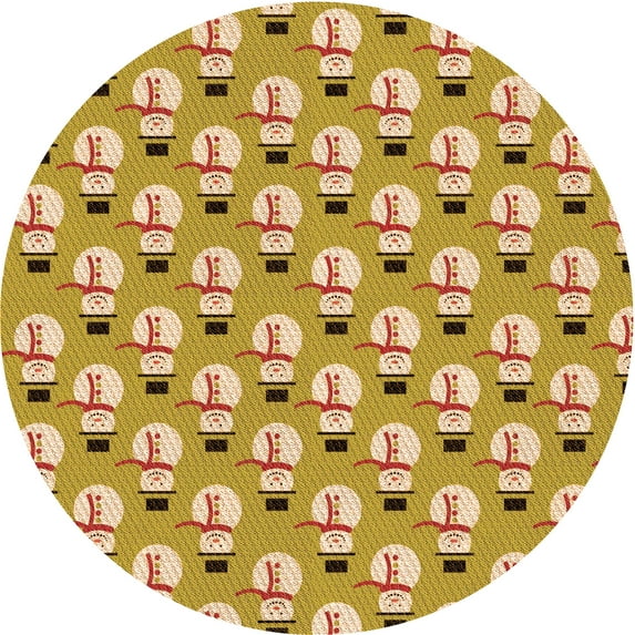 Ahgly Company Indoor Round Patterned Chrome Gold Yellow Area Rugs, 6' Round