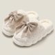 thumbnail image 1 of QYCKABY 2024 - Zapatillas de felpa con lazo grande para mujer, divertidas y elegantes, de algodón y piel, informales, cálidas, para interior y hogar, 1 of 5