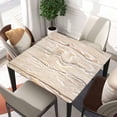thumbnail image 2 of Square Fitted Tablecloth Wood Grain Table Cloth Cover with Elastic Edge Antique White Tablecloths Washable Cloths for Home Dining Kitchen Party Picnic, Fit for 32"x32" Tables, Style-5, 2 of 4