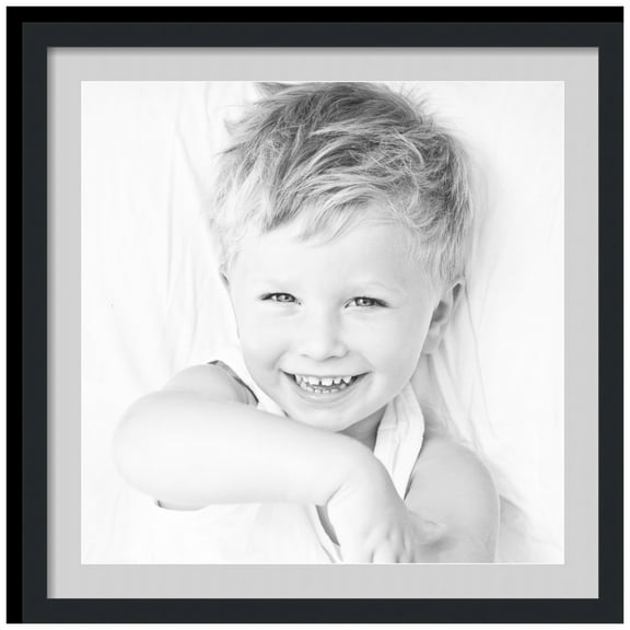 ArtToFrames 28x28" Matted Picture Frame with 24x24" Single Mat Photo Opening Framed in 1.25" Satin Black and 2" Candlewick Mat (FWM-3926-28x28)