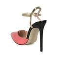 thumbnail image 3 of Women Patent Pointy Toe Two Tone Ankle Cuff Stiletto Pump - 18080, 3 of 6