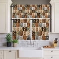 thumbnail image 4 of 3 Piece Kitchen Curtains and Valances Set Floral Patchwork Cafe Curtains 24 Inch Length Vintage Country Geometric Flower Valance & Tier Curtain for Living Room Bedroom Small Window 54"x18"+27"x24"*2, 4 of 6