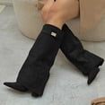 thumbnail image 5 of Women's Knee High Boots with Adjustable Buckle Strap Comfortable Heel for Fall Winter, 5 of 5