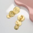 thumbnail image 4 of Laklulu Pendientes de mujer con hebilla geométrica en oro mate y plata, pendientes colgantes Vintage para mujer, 4 of 5