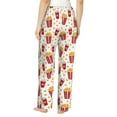 thumbnail image 3 of Uemuo Popcorn Pattern Women's Wide Leg Palazzo Lounge Pants with Pockets Light Weight Loose Comfy Casual Pajama Pants-Medium, 3 of 9