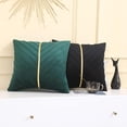 thumbnail image 5 of Christmas Green Velvet Throw Pillow Covers 22x22 Pack of 2 with Gold Leather Forest Green Decorative Couch Pillowcase Luxury Modern Pillow Cover for Living Room Bedroom Sofa Cushion Bed, 5 of 6