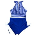 thumbnail image 4 of Trajes de baño para mujer, Trajes de baño para mujer Moda Mujer Estampado Casual Lazo Abertura Bikinis de Cintura Alta Conjuntos de Trajes de Baño para Mujer Traje de Baño, 4 of 6