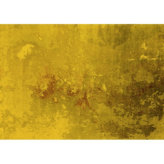 Ahgly Company Machine Washable Indoor Rectangle Oriental Yellow Industrial Area Rugs, 5' x 7'