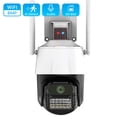 thumbnail image 1 of Cámara IP antirrobo 4K de 8MP con luz policial, videocámara de seguridad CCTV para exteriores con visión nocturna infrarroja a Color, detección humana por Ia, 30M, 1 of 3