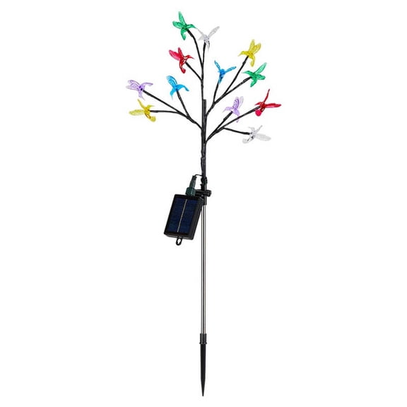 Solar Hummingbird Lights Outdoor,LED Swaying Firefly for Hummingbird Path Decor,Solar Hummingbird Garden Lights, Halloween Outdoor Lights Decor,Garden Solar Hummingbird Branch Courtyard Light
