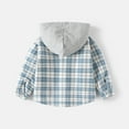 thumbnail image 6 of Esaierr Toddler Kids Boys Girls Hooded Plaid Shirt Button Down Long Sleeve Shirt Little Boys Summer Spring Fall Clothes for 2-10Years, 6 of 8