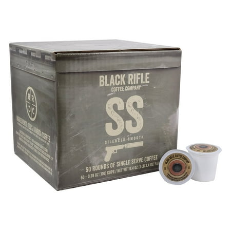 Black Rifle Coffee Company Silencer Smooth Coffee Rounds for Single Serve Brewing Machines (50 Count) Light Roast Coffee Pods Cups 50
