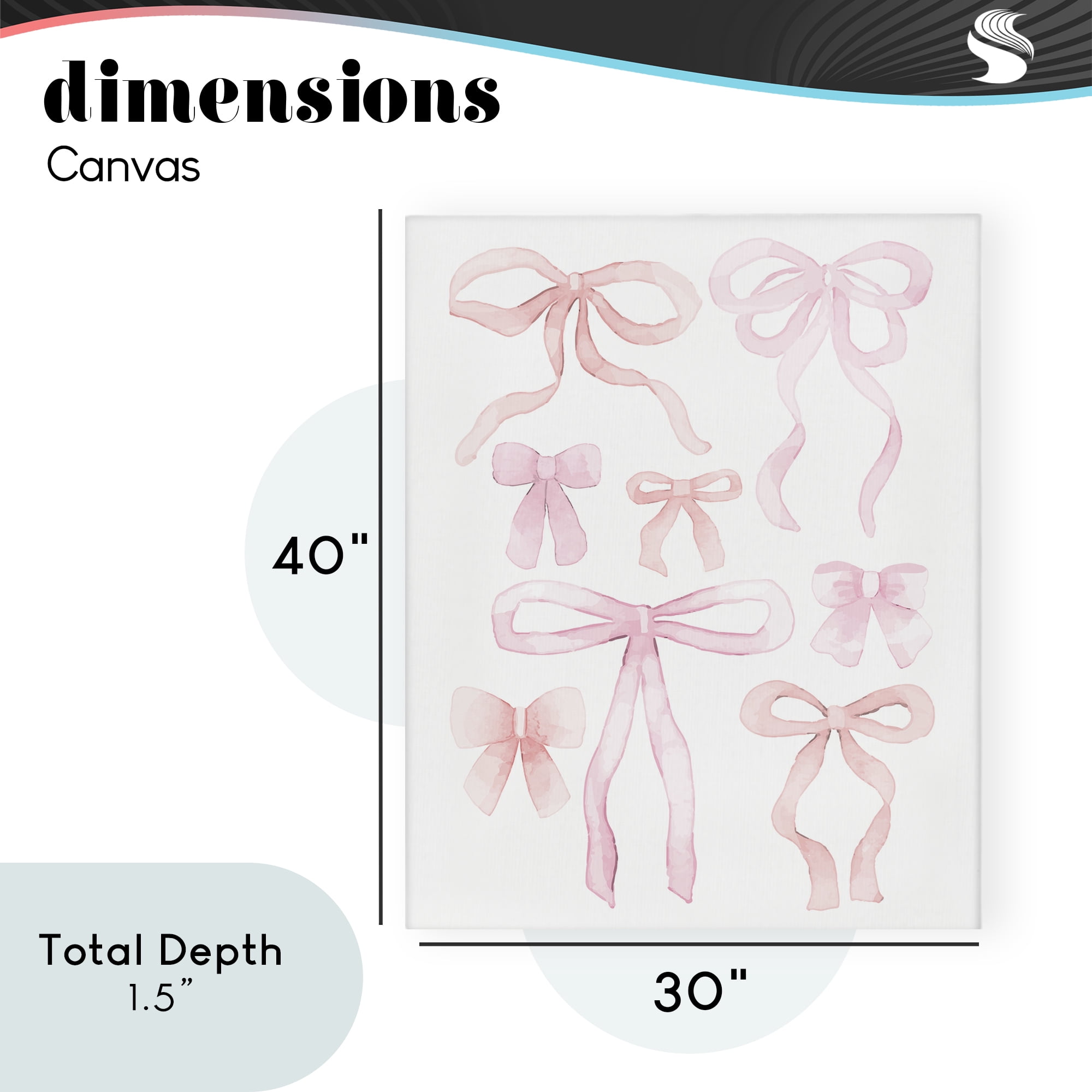 Feminine Chic Bows Canvas Wall Art, design by Kim Allen