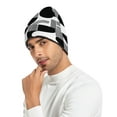 thumbnail image 2 of joogoo Black Geometric Beanie Hats Cuffed Winter Warm Knit Thick Beanies, 2 of 7