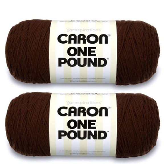Caron One Pound Espresso Yarn - 2 Pack of 454g/16oz - Acrylic