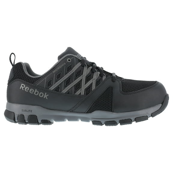 Reebok Work Men's Slip-Resistant Safety Shoes Work, Black, 12