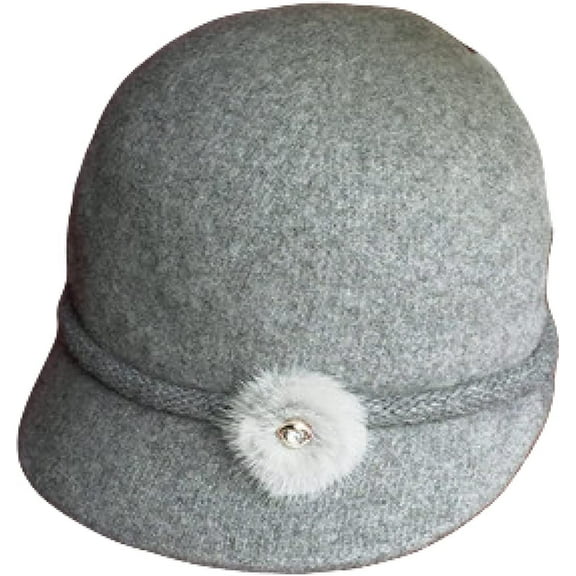 CoCopeaunts Women Bowler Hat Wool Tweed Winter Middle-Aged Mother Mother-in-Law in The Elderly Grandmother Old Lady Autumn Gift