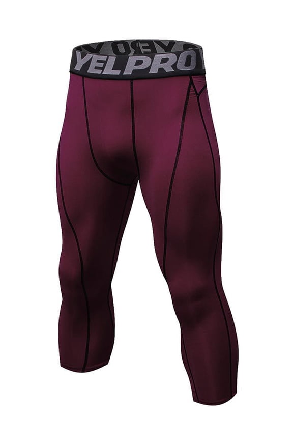 Men's Compression Quick Dry Tights Capri Pants Running Yoga Leggings