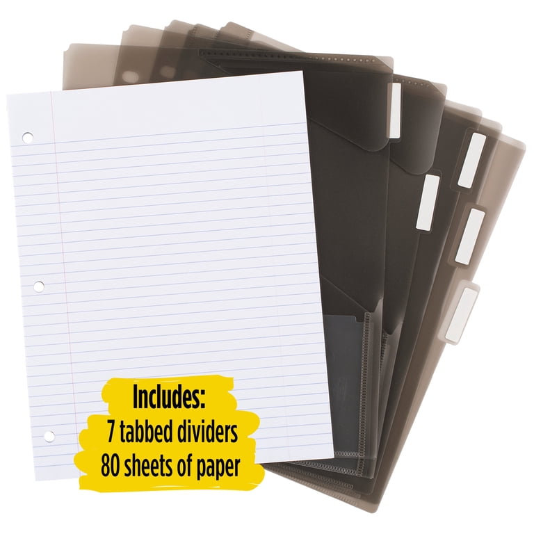 Five Star, Flex 1 1/2 Inch Hybrid NoteBinder, Black, Durable Cover