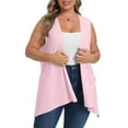 thumbnail image 2 of SEAOPEN Women's Sleeveless Open Front Cardigan Vest Lightweight Cool Coat Pink,XXXXL, 2 of 7