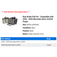 thumbnail image 2 of Rear Brake Pad Set - Compatible with 2003 - 2005 Mercedes-Benz CLK320 Coupe 2004, 2 of 2